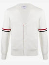 Milano Stitch Sprite Armband Cotton V-neck Cardigan White - THOM BROWNE - BALAAN 2