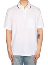 Piqures Sellier Collar Polo Shirt White - HERMES - BALAAN 3