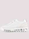 Women Vitello Calf Tech Runner Clear Sole Low Top Sneakers White - THOM BROWNE - BALAAN 3