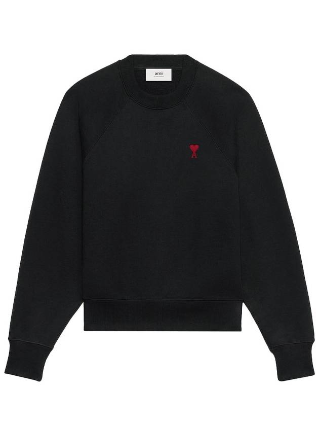 Small Heart Logo Sweatshirt Black - AMI - BALAAN 2