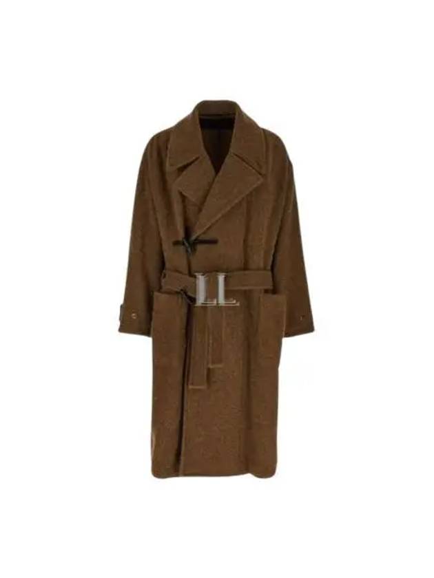 Alpaca Wool Duffel Coat Brown - LEMAIRE - BALAAN 2