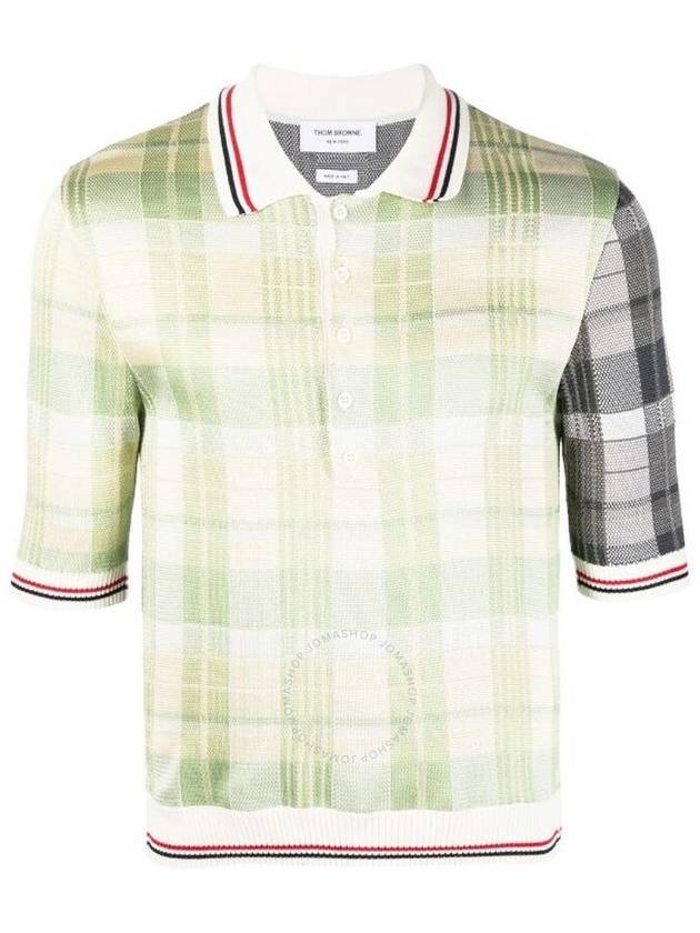 Fun Mix Check Jacquard Cotton Silk Short Sleeve Polo Shirt - THOM BROWNE - BALAAN 2