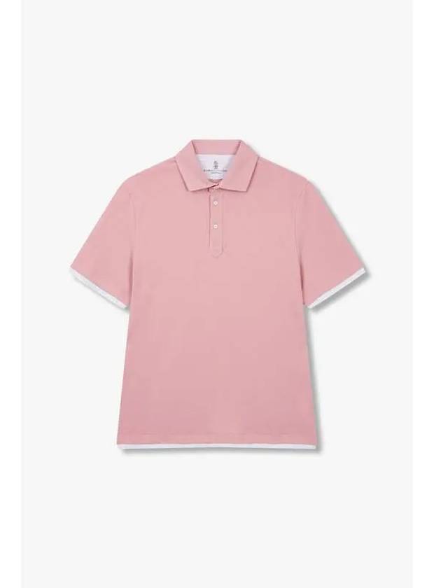 Men s Easy Layered Pique Shirt Pink - BRUNELLO CUCINELLI - BALAAN 1