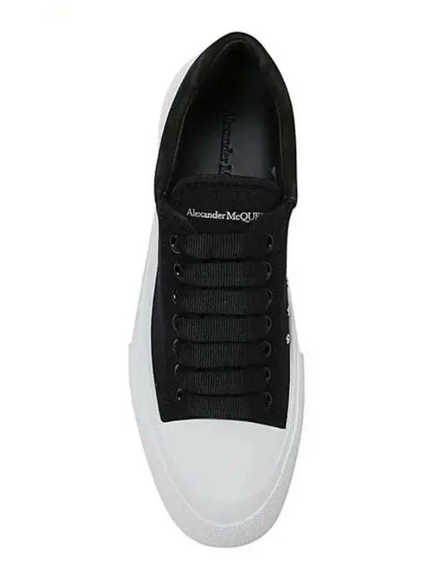 Deck Lace-up Plimsoll Low-top Sneakers Black - ALEXANDER MCQUEEN - BALAAN 3