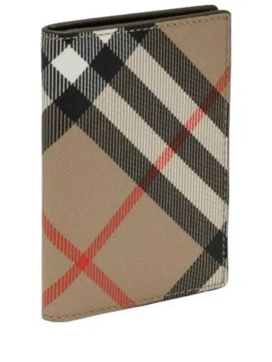 Check Pattern Two-Fold Card Wallet Beige - BURBERRY - BALAAN 2