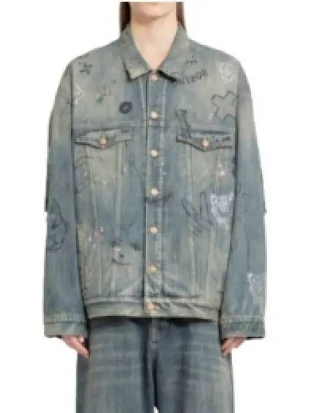 Graffiti Denim Jacket Blue - BALENCIAGA - BALAAN 2