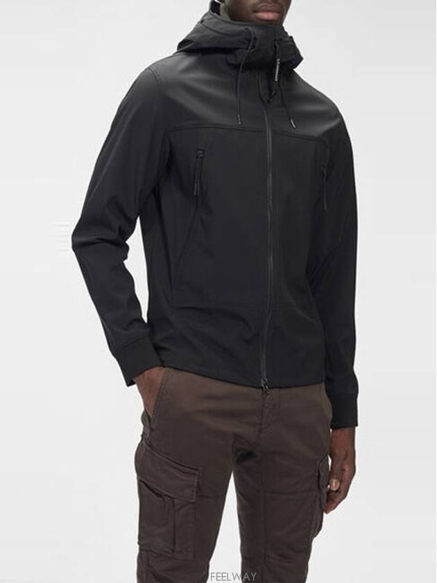 Shell R Goggle Hooded Jacket Black - CP COMPANY - BALAAN 7