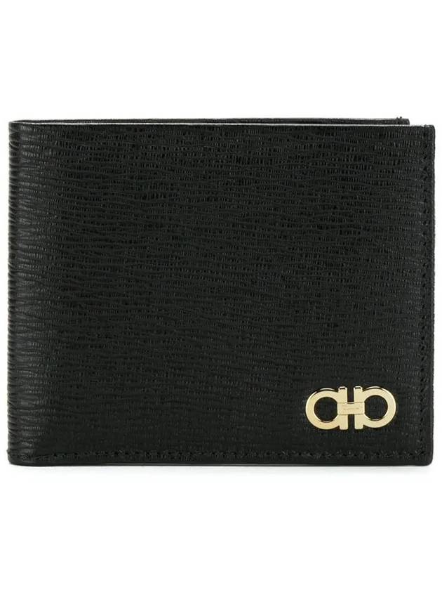 Gancini Half Wallet Black - SALVATORE FERRAGAMO - BALAAN 3