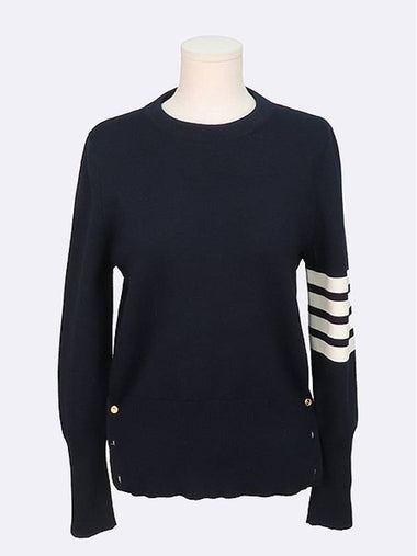 FKA239A Navy color wool 100 Milanese stitch women s knit - THOM BROWNE - BALAAN 1