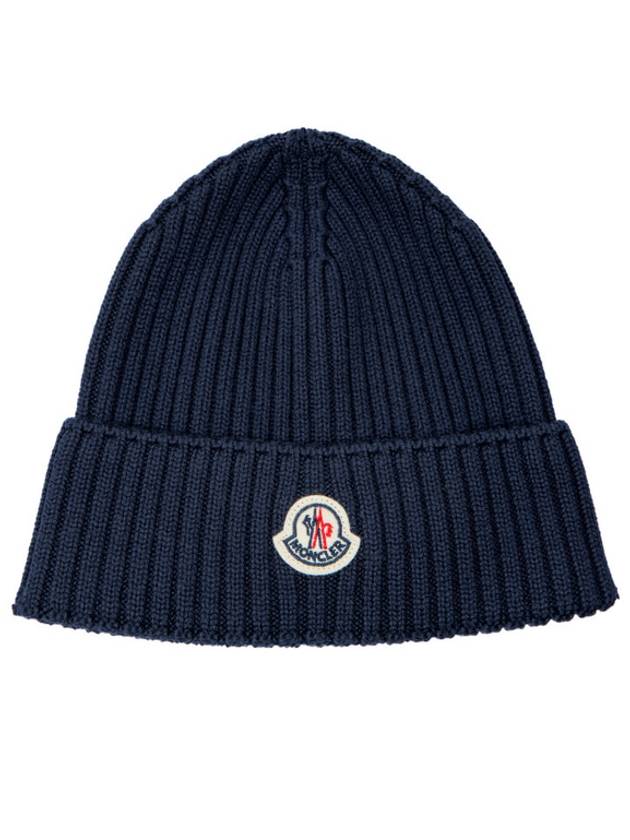 Kids Wool Beanie Dark Blue 3B00024M1131742 - MONCLER - BALAAN 1