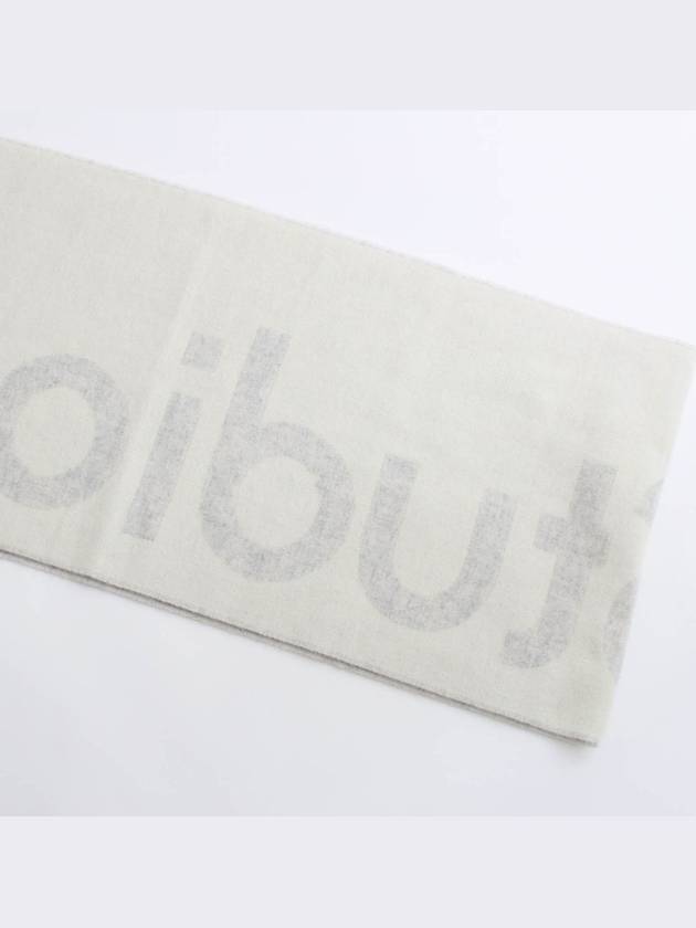 Jacquard Logo Two Tone Wool Muffler White Light Grey - ACNE STUDIOS - BALAAN 6