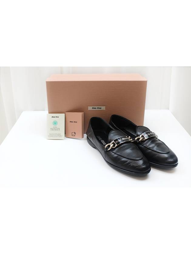 Logo plate leather loafers 5D866D size 38 - MIU MIU - BALAAN 2