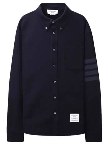 Diagonal tech twill button down shirt type jacket - THOM BROWNE - BALAAN 1