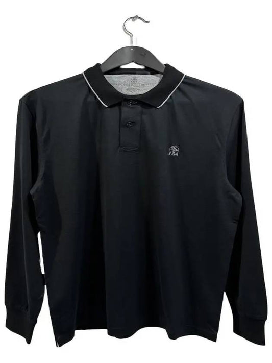embroid logo long sleeve PK shirt black - BRUNELLO CUCINELLI - BALAAN 2