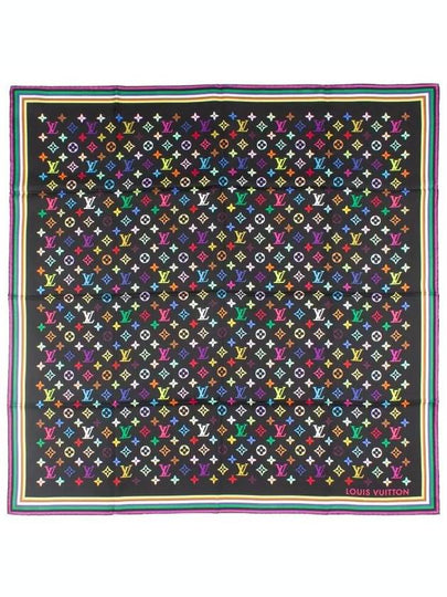 Monogram Multicolor Square 90 Silk Scarf Black - LOUIS VUITTON - BALAAN 2