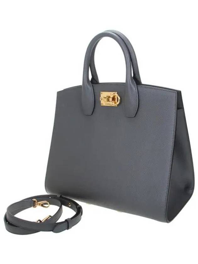 Medium Studio Box Tote Bag Sparrow - SALVATORE FERRAGAMO - BALAAN 3