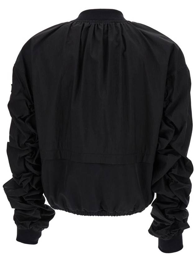 Curled Sleeves Technical Fabric Bomber Jacket Black - TATRAS - BALAAN 3