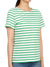 Etrille Striped Short Sleeve T-Shirt White Green - SAINT JAMES - BALAAN 4