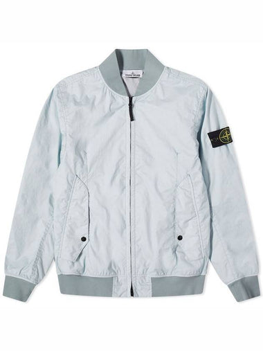 Men's Wappen Patch Zip-Up Bomber Jacket Sky Blue - STONE ISLAND - BALAAN 1