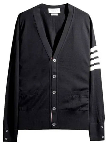 Diagonal Stripe Sustainable Wool Cardigan Men - THOM BROWNE - BALAAN 1