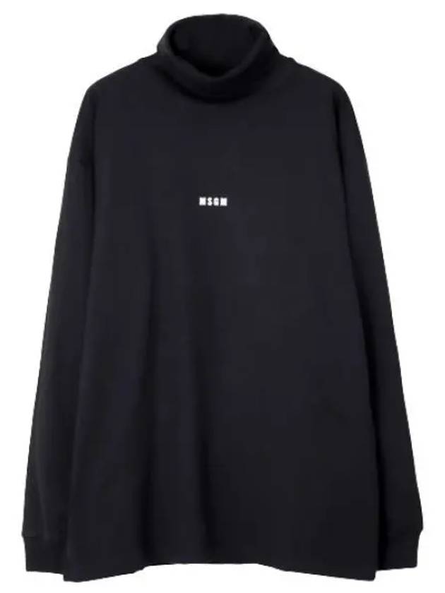 Micro Logo Turtleneck T Shirt Men Long Sleeve - MSGM - BALAAN 1