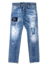 Detail White Fading 64 Patch Cool Guy Jeans S74LB1252 - DSQUARED2 - BALAAN 1