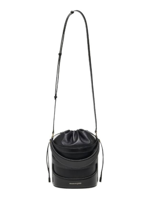 The Rise Leather Bucket Bag Black - ALEXANDER MCQUEEN - BALAAN 3