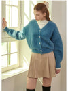 Women's Seraphic Angora Cardigan Blue - MICANE - BALAAN 4