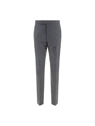 Diagonal Plain Weave Classic Wool Slacks Grey - THOM BROWNE - BALAAN 1