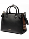 Women's House Check Banner Medium Tote Bag Black - BURBERRY - BALAAN 2