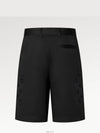 Flocked Cotton Cargo Shorts Black - LOUIS VUITTON - BALAAN 4