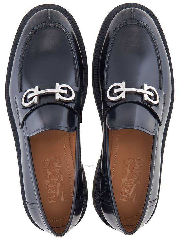 Gancini Ornament Leather Loafer Sparrow - SALVATORE FERRAGAMO - BALAAN 4