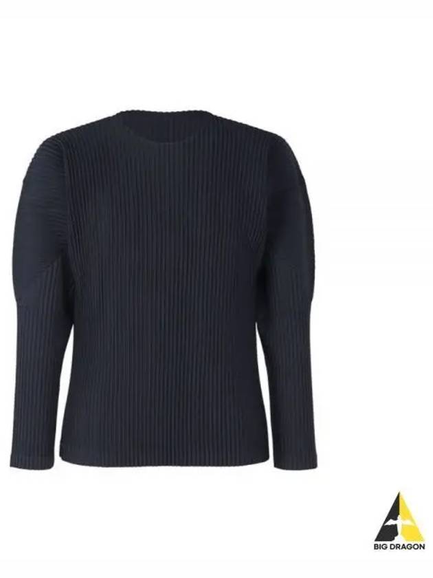 Pleated Basic Long Sleeve T-Shirt Navy - ISSEY MIYAKE - BALAAN 2