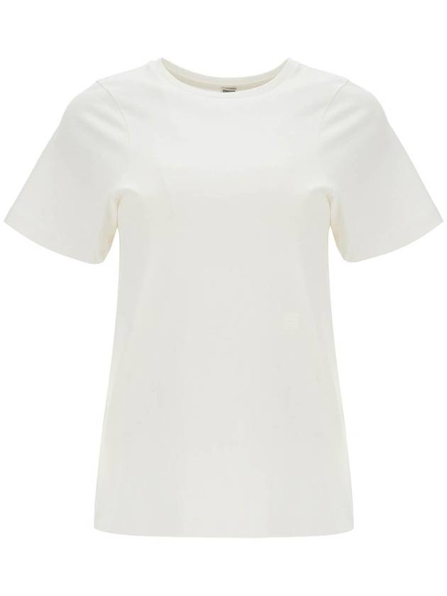 Embroidered Logo Cotton Short Sleeve T-Shirt White - TOTEME - BALAAN 2