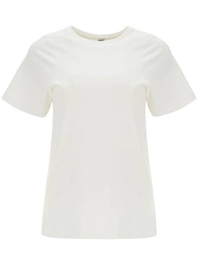 Embroidered Logo Cotton Short Sleeve T-Shirt White - TOTEME - BALAAN 2