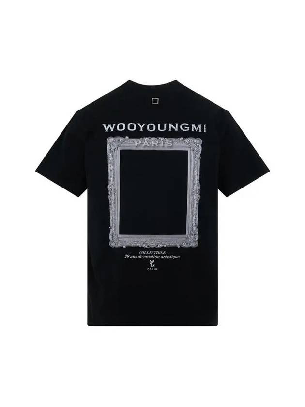 Frame Back Logo Short Sleeve T-Shirt Black - WOOYOUNGMI - BALAAN 1