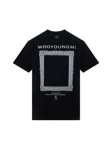 Frame Back Logo Short Sleeve T-Shirt Black - WOOYOUNGMI - BALAAN 1