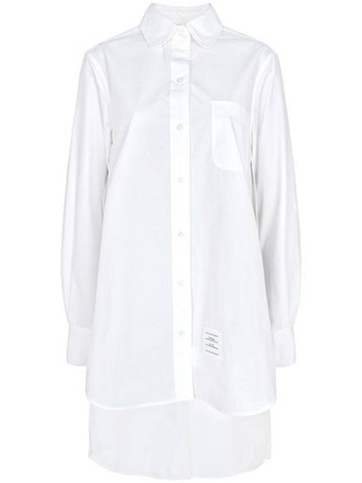 Heavy Poplin Openback Twisted Shirt White - THOM BROWNE - BALAAN 2