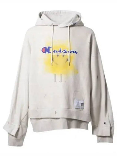 A10HD561 White Graphic Print Hoodie - MIHARA YASUHIRO - BALAAN 1