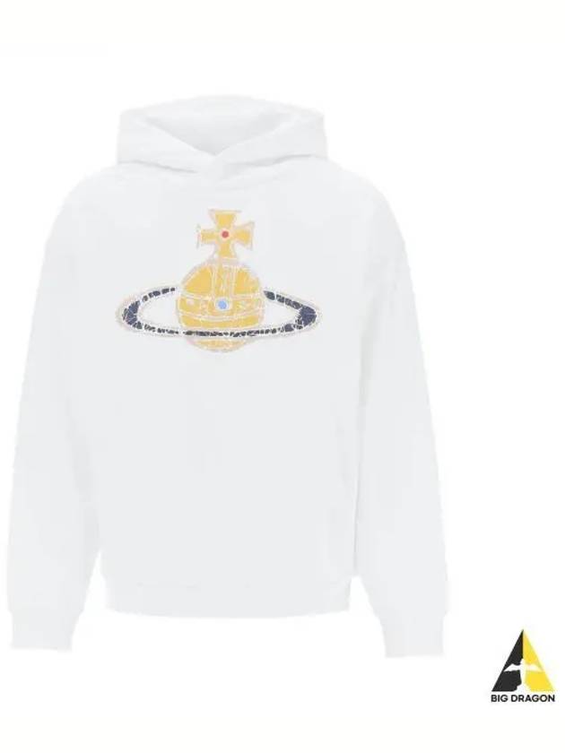 Embroidered Logo Cotton Hoodie White - VIVIENNE WESTWOOD - BALAAN 2