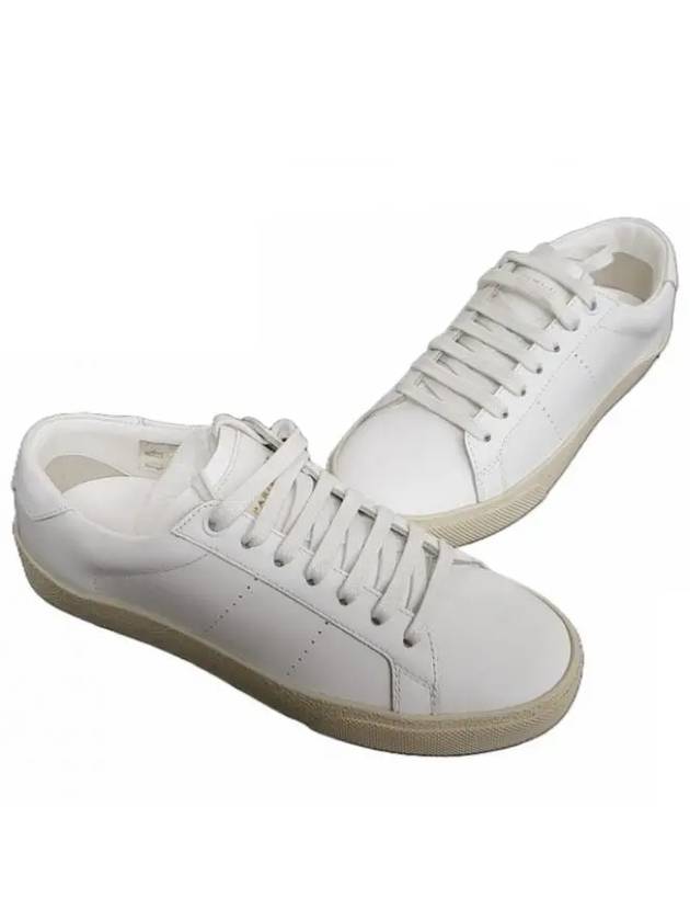 Classic Leather Low Top Sneakers White - SAINT LAURENT - BALAAN 5