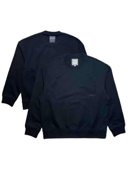 Black Leather Patch Sweatshirt W241TS22743B - WOOYOUNGMI - BALAAN 1
