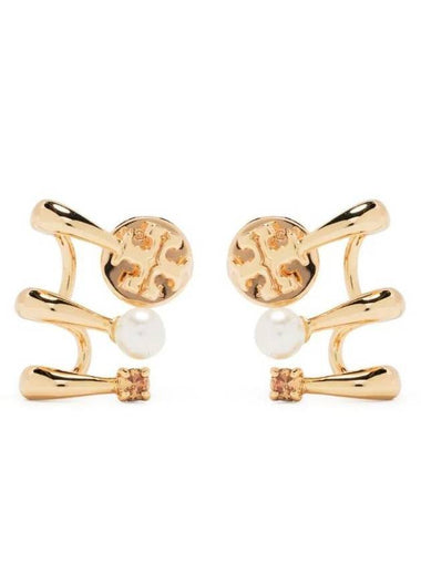 Women's Kira Pearl Multi Hoop Earrings Gold - TORY BURCH - BALAAN 1