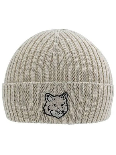 Wool Fox Head Beanie Light Beige - MAISON KITSUNE - BALAAN 2