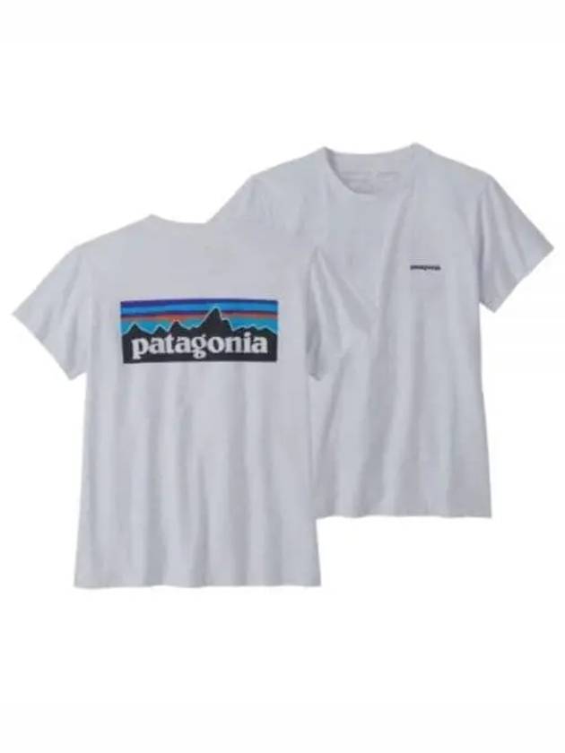 Women's P 6 Logo Short Sleeve T-Shirt White - PATAGONIA - BALAAN 2