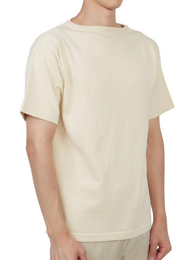 Men's Boatman Short OrGANNIc Cotton Short Sleeve Knit Top Ivory - ANDERSEN-ANDERSEN - BALAAN 4