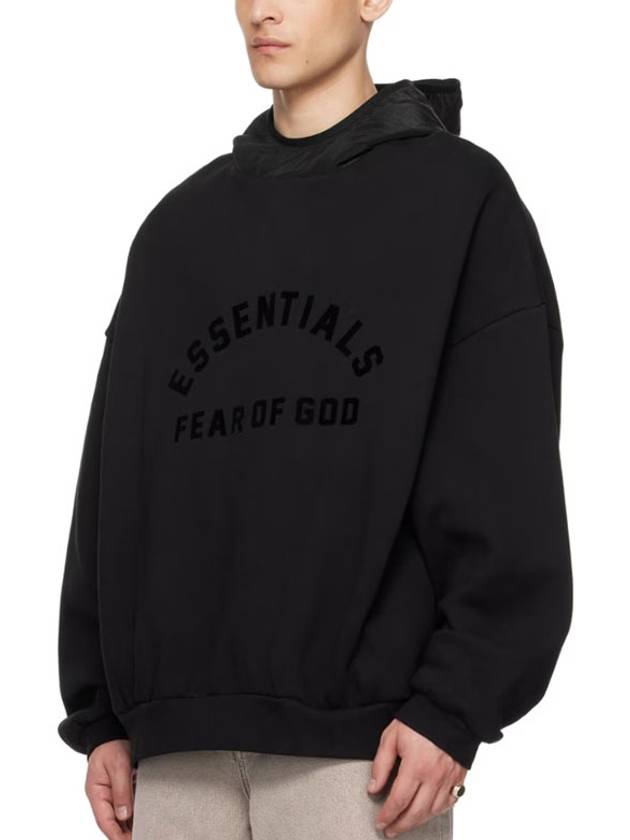 Spring Fleece Nylon Hood Black - FEAR OF GOD ESSENTIALS - BALAAN 5