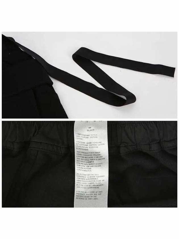 Drawstring Drop Crotch Cotton Straight Pants Black - RICK OWENS - BALAAN 8