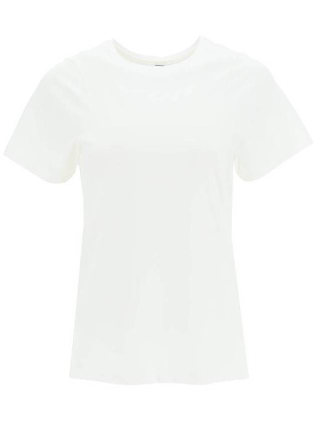 Embroidered Logo Cotton Short Sleeve T-Shirt White - TOTEME - BALAAN 2