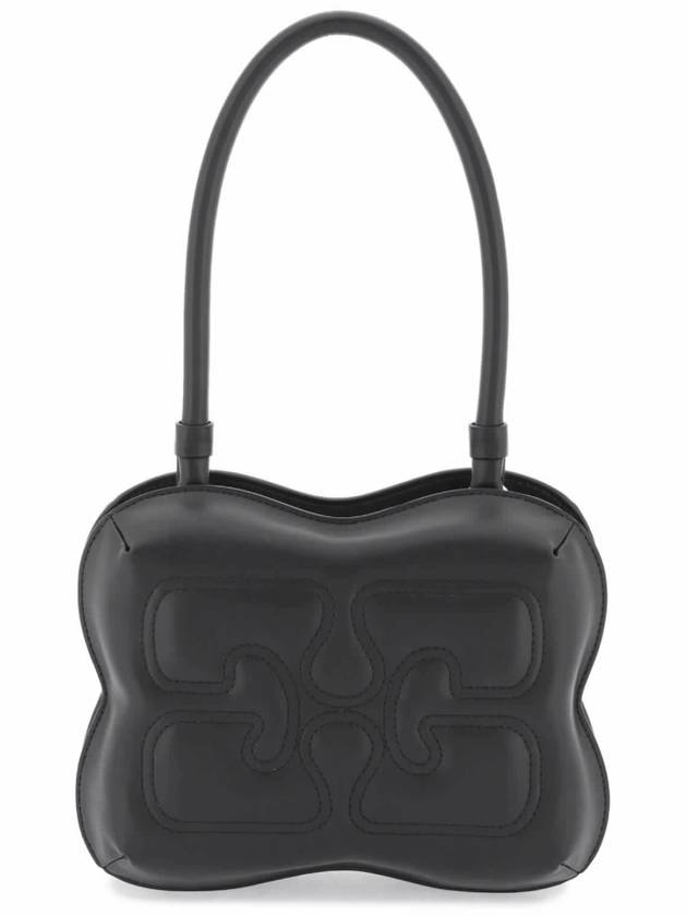 Butterfly Leather Shoulder Bag Black - GANNI - BALAAN 2